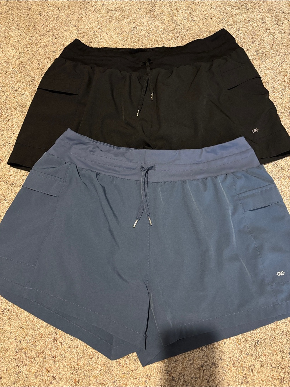 Legend: Women’s Performance Drawstring Shorts - Black & Slate Blue